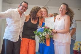 Hier mit Ricardo Toro, Birgit Mutze, und Hildegard Peneloza
